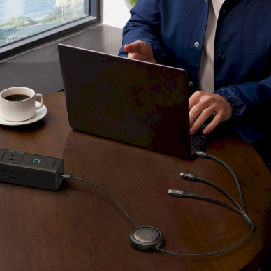 Baseus Free2Draw CB000084 ištraukiamas USB-C – Lightning / USB-C / micro USB kabelis 100W 1.1 m – juodas 10