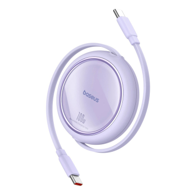 Baseus Free2Draw Mini USB-C - USB-C retractable Kabelis 100W 1m - violetinis Baseus Free2Draw Mini USB-C - USB-C retractable Kabelis 100W 1m - violetinis