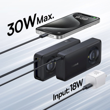 Baseus Free2Pull 10000mAh 30W Power Bank su USB-C jungtimi, ištraukiamas USB-C kabelis – juodas 6 Baseus Free2Pull 10000mAh 30W Power Bank su USB-C jungtimi, ištraukiamas USB-C kabelis – juodas 6