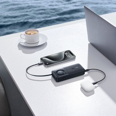 Baseus Free2Pull 10000mAh 30W Power Bank su USB-C jungtimi, ištraukiamas USB-C kabelis – juodas 7