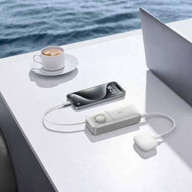 Baseus Free2Pull 10000mAh 30W Power Bank su USB-C jungtimi, ištraukiamas USB-C kabelis – pilkas 7
