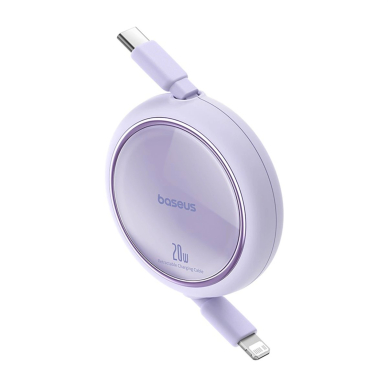 Baseus Free2Pull ištraukiamas USB-C / Lightning kabelis 20W 1 m – violetinis 1