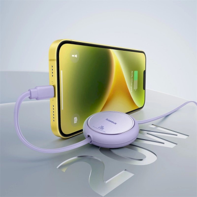 Baseus Free2Pull ištraukiamas USB-C / Lightning kabelis 20W 1 m – violetinis 10 Baseus Free2Pull ištraukiamas USB-C / Lightning kabelis 20W 1 m – violetinis 10