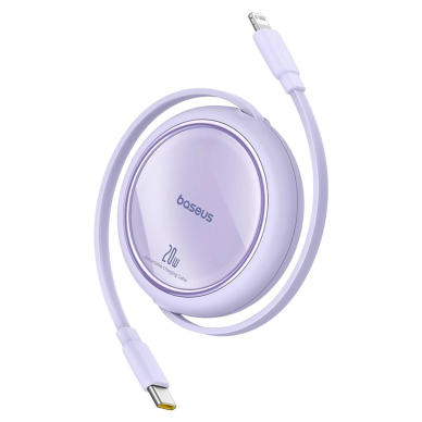 Baseus Free2Pull ištraukiamas USB-C / Lightning kabelis 20W 1 m – violetinis 2