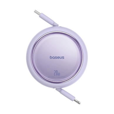 Baseus Free2Pull ištraukiamas USB-C / Lightning kabelis 20W 1 m – violetinis