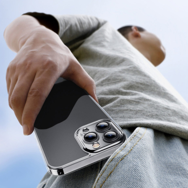 Dėklas Baseus frosted glass case iphone 13 pro max Juodas (arws001101) 12