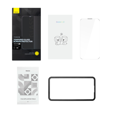 Ekrano apsauga Baseus Full Screen + Speaker Cover 0.3mm + Mounting Frame iPhone 14 Pro 10 Ekrano apsauga Baseus Full Screen + Speaker Cover 0.3mm + Mounting Frame iPhone 14 Pro 10