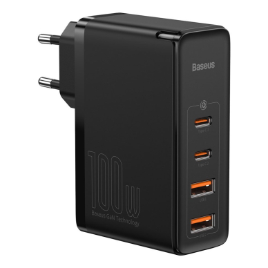 Baseus GaN2 Pro Greitas Buitinis Įkroviklis 100W USB / USB Typ C Quick Charge 4+ Power Delivery Juodas (CCGAN2P-L01) UGLX912 Baseus GaN2 Pro Greitas Buitinis Įkroviklis 100W USB / USB Typ C Quick Charge 4+ Power Delivery Juodas (CCGAN2P-L01) UGLX912