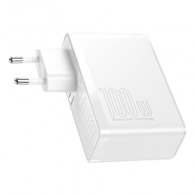 Baseus GaN2 Pro Greitas Buitinis Įkroviklis 100W USB / USB Typ C Greitas Įkrovimas 4+ Baltas (CCGAN2P-L02) 6 Baseus GaN2 Pro Greitas Buitinis Įkroviklis 100W USB / USB Typ C Greitas Įkrovimas 4+ Baltas (CCGAN2P-L02) 6