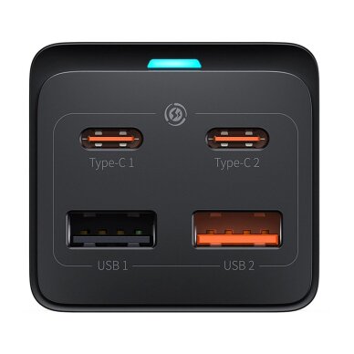 Įkrovimo stotelė Baseus GaN3 Pro 65 W EU + 2 × USB-C + 2 × USB-A su Baseus Xiaobai USB-C 100 W 1 m kabeliu – juoda 2