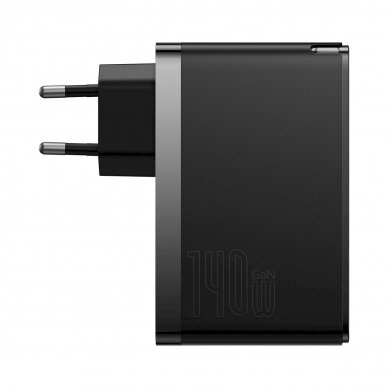 Baseus GaN5 Pro fast Įkroviklis 2xUSB-C + USB 140W EU Juodas (CCGP100201) 1 Baseus GaN5 Pro fast Įkroviklis 2xUSB-C + USB 140W EU Juodas (CCGP100201) 1