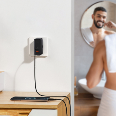 Baseus GaN5 Pro Fast Universal GaN USB Charger Type C / USB 100W PD3.0, QC4.0 +, AFC white (CCGP090201) 15 Baseus GaN5 Pro Fast Universal GaN USB Charger Type C / USB 100W PD3.0, QC4.0 +, AFC white (CCGP090201) 15