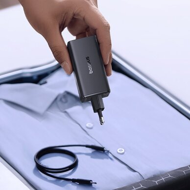 Sieninis įkroviklis Baseus GaN6 Pro 100 W 2 × USB-C + 2 × USB-A su juodu USB-C 100 W 1 m kabeliu – juodas 12 Sieninis įkroviklis Baseus GaN6 Pro 100 W 2 × USB-C + 2 × USB-A su juodu USB-C 100 W 1 m kabeliu – juodas 12