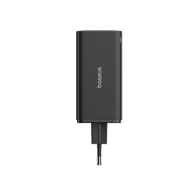 Sieninis įkroviklis Baseus GaN6 Pro 100 W 2 × USB-C + 2 × USB-A su juodu USB-C 100 W 1 m kabeliu – juodas 4