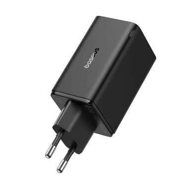 Sieninis įkroviklis Baseus GaN6 Pro 65 W 2 × USB-C + 2 × USB-A su juodu USB-C 100 W 1 m kabeliu – juodas 1