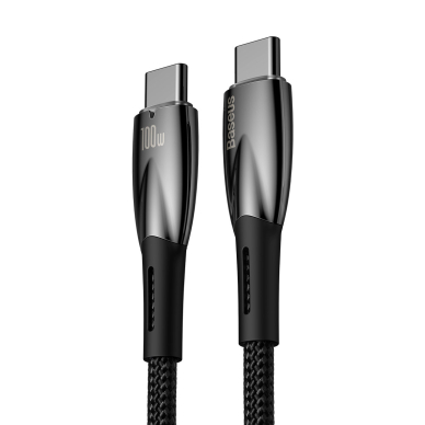 Baseus Glimmer Series cable with fast charging USB-C 480Mb/s PD 100W 2m Juodas 2 Baseus Glimmer Series cable with fast charging USB-C 480Mb/s PD 100W 2m Juodas 2