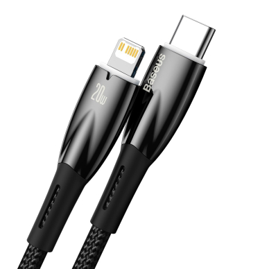 Baseus Glimmer Series cable with fast charging USB-C - Lightning 480Mb/s PD 20W 2m Juodas 1 Baseus Glimmer Series cable with fast charging USB-C - Lightning 480Mb/s PD 20W 2m Juodas 1