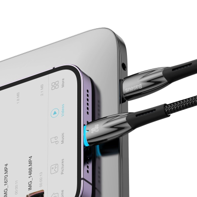 Baseus Glimmer Series cable with fast charging USB-C - Lightning 480Mb/s PD 20W 2m Juodas 9 Baseus Glimmer Series cable with fast charging USB-C - Lightning 480Mb/s PD 20W 2m Juodas 9