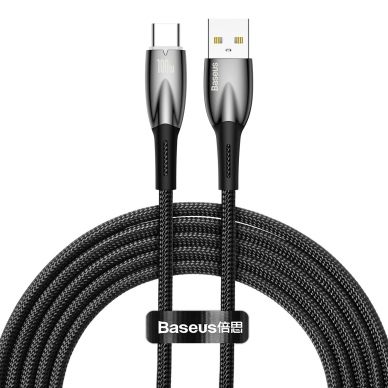 Baseus Glimmer Series Fast Charging Cable USB-A - USB-C 100W 480Mbps 2m Juodas Baseus Glimmer Series Fast Charging Cable USB-A - USB-C 100W 480Mbps 2m Juodas