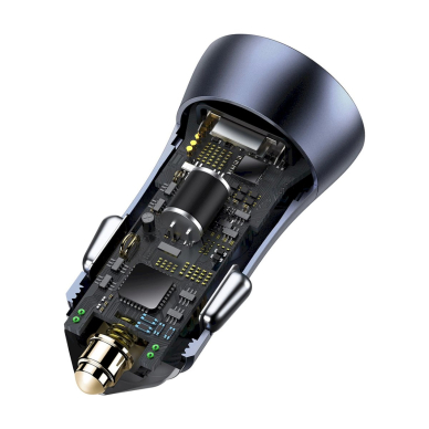Baseus Golden Contactor Pro 2x USB-A 40W automobilinis įkroviklis QC/SCP/FCP/AFC – pilkas 4