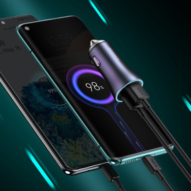Baseus Golden Contactor Pro quick car charger USB Type C / USB 40 W Power Delivery 3.0 Quick Charge 4+ SCP FCP AFC + USB Typ C - Lightning cable gray (TZCCJD-B0G) 14 Baseus Golden Contactor Pro quick car charger USB Type C / USB 40 W Power Delivery 3.0 Quick Charge 4+ SCP FCP AFC + USB Typ C - Lightning cable gray (TZCCJD-B0G) 14
