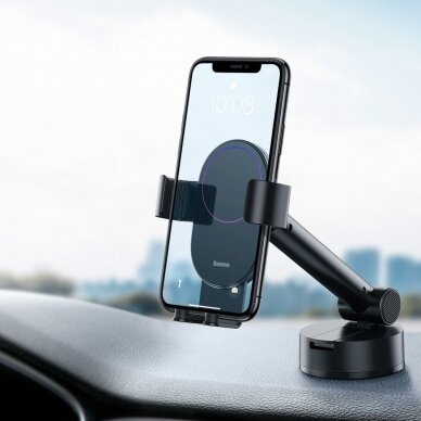 Gravitacinis laikiklis Baseus Dashboard Windshield Phone Bracket Holder juodas (Suyl-Jy01) 1 Gravitacinis laikiklis Baseus Dashboard Windshield Phone Bracket Holder juodas (Suyl-Jy01) 1