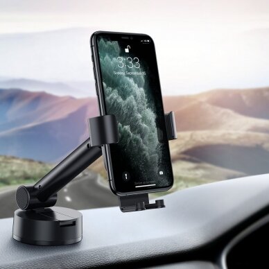 Gravitacinis laikiklis Baseus Dashboard Windshield Phone Bracket Holder juodas (Suyl-Jy01) 2 Gravitacinis laikiklis Baseus Dashboard Windshield Phone Bracket Holder juodas (Suyl-Jy01) 2