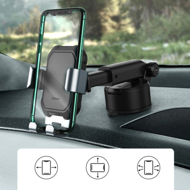 Gravitacinis laikiklis Baseus Dashboard Windshield Phone Bracket Holder juodas (SUYL-TK01) Ex-display 13 Gravitacinis laikiklis Baseus Dashboard Windshield Phone Bracket Holder juodas (SUYL-TK01) Ex-display 13