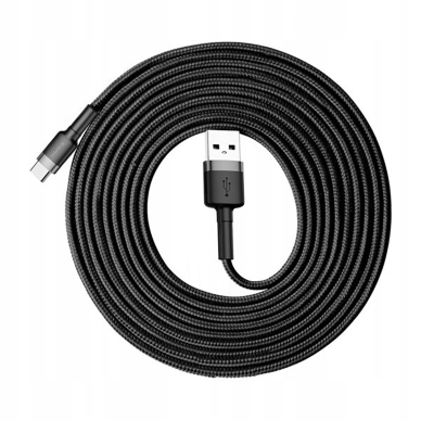 Baseus Halo USB-A – USB-C 2A kabelis 3 m – juodas 4