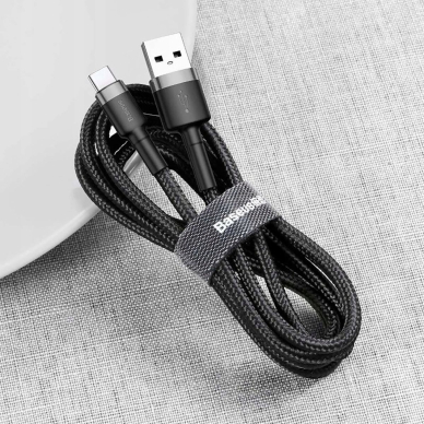 Baseus Halo USB-A – USB-C 2A kabelis 3 m – juodas 6