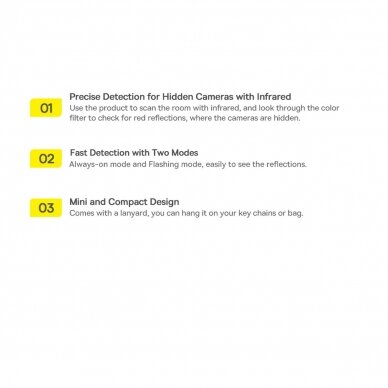 Baseus Heyo Camera Detector Baltas(With Simple charging cable USB to Type-C 0.3m Baltas) 24 Baseus Heyo Camera Detector Baltas(With Simple charging cable USB to Type-C 0.3m Baltas) 24