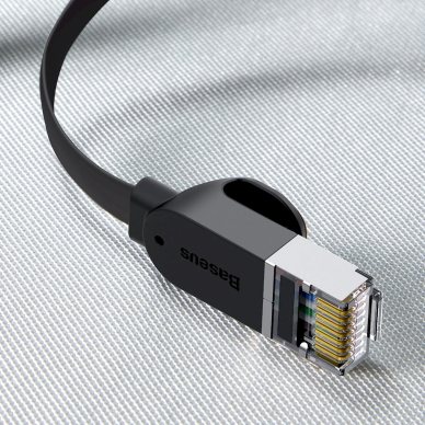 Baseus High Speed plokščias Ethernet CAT6 RJ45 tinklo kabelis 1 m – juodas 11