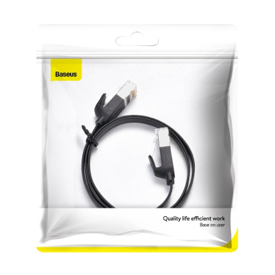 Baseus High Speed plokščias Ethernet CAT6 RJ45 tinklo kabelis 1 m – juodas 5
