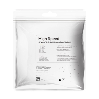 Baseus High Speed plokščias Ethernet CAT6 RJ45 tinklo kabelis 1 m – juodas 6