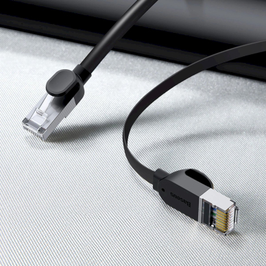 Baseus High Speed plokščias Ethernet CAT6 RJ45 tinklo kabelis 1 m – juodas 7