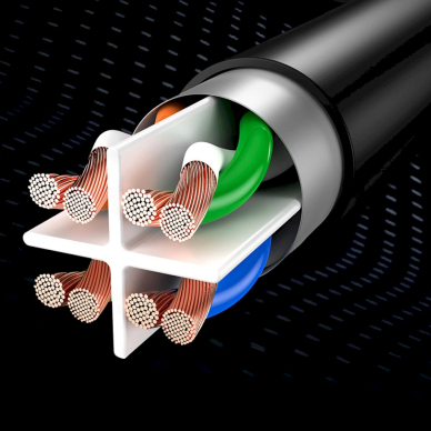 Baseus High Speed plokščias Ethernet CAT6 RJ45 tinklo kabelis 1 m – juodas 8