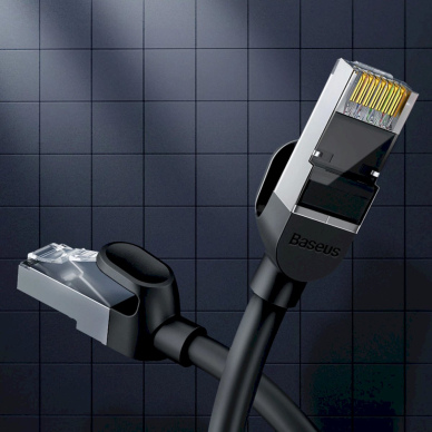Baseus High Speed plokščias Ethernet CAT6 RJ45 tinklo kabelis 1 m – juodas 9