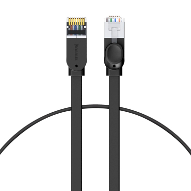 Baseus High Speed plokščias Ethernet CAT6 RJ45 tinklo kabelis 1 m – juodas