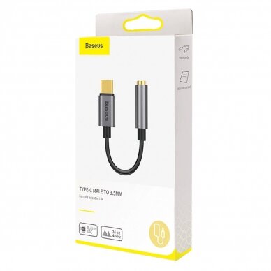 Baseus L54 adapterUSB-C Ausinės / mini jack 3.5mm DAC 24 bit 48 KHz - pilkas 5 Baseus L54 adapterUSB-C Ausinės / mini jack 3.5mm DAC 24 bit 48 KHz - pilkas 5