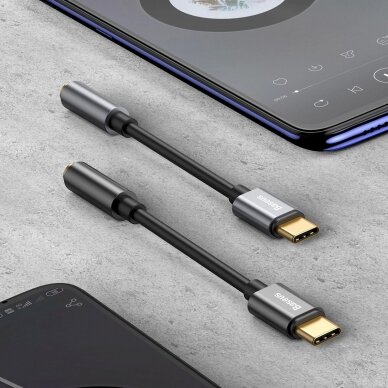 Baseus L54 adapterUSB-C Ausinės / mini jack 3.5mm DAC 24 bit 48 KHz - pilkas 8 Baseus L54 adapterUSB-C Ausinės / mini jack 3.5mm DAC 24 bit 48 KHz - pilkas 8