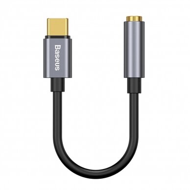 Baseus L54 adapterUSB-C Ausinės / mini jack 3.5mm DAC 24 bit 48 KHz - pilkas Baseus L54 adapterUSB-C Ausinės / mini jack 3.5mm DAC 24 bit 48 KHz - pilkas