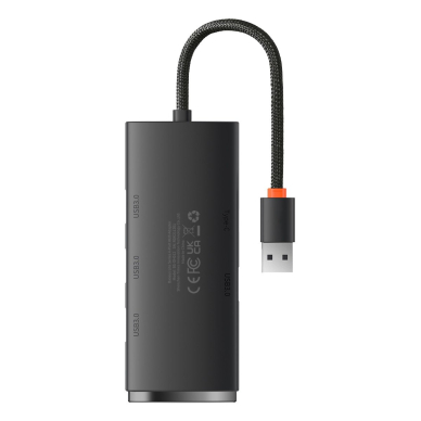 Baseus Lite Series HUB 4-Port (USB-A to 4xUSB-A 3.0) 0.25m Juodas (WKQX030001) 1 Baseus Lite Series HUB 4-Port (USB-A to 4xUSB-A 3.0) 0.25m Juodas (WKQX030001) 1