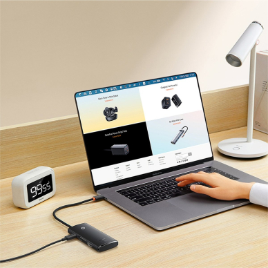 Baseus Lite Series multifunctional HUB USB Type C - 2 x USB 3.0 / USB Type C PD / HDMI 1,4 / SD / TF black (WKQX050101) 14