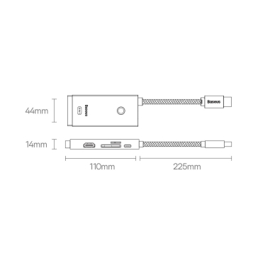 Baseus Lite Series multifunctional HUB USB Type C - 2 x USB 3.0 / USB Type C PD / HDMI 1,4 / SD / TF black (WKQX050101) 21