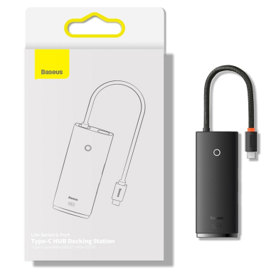 Baseus Lite Series multifunctional HUB USB Type C - 2 x USB 3.0 / USB Type C PD / HDMI 1,4 / SD / TF black (WKQX050101) 22
