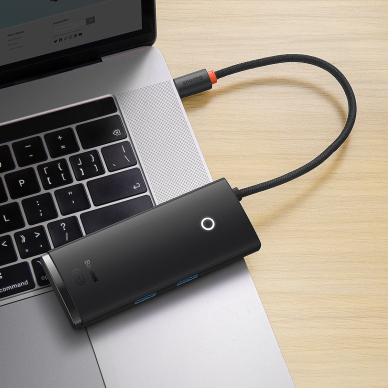 Baseus Lite Series multifunctional HUB USB Type C - 2 x USB 3.0 / USB Type C PD / HDMI 1,4 / SD / TF black (WKQX050101) 7