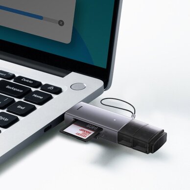 Kortelių skaitytuvas Baseus Lite Series USB-A / USB-C 3.0 SD / TF – pilkas 9 Kortelių skaitytuvas Baseus Lite Series USB-A / USB-C 3.0 SD / TF – pilkas 9