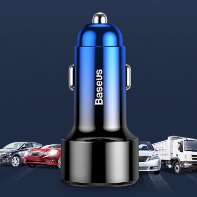 Automobilinis įkroviklis Baseus Magic Series Dual Qc Car Charger With Digital Display 2X Usb Qc3.0 45W 6A Juodas 13 Automobilinis įkroviklis Baseus Magic Series Dual Qc Car Charger With Digital Display 2X Usb Qc3.0 45W 6A Juodas 13