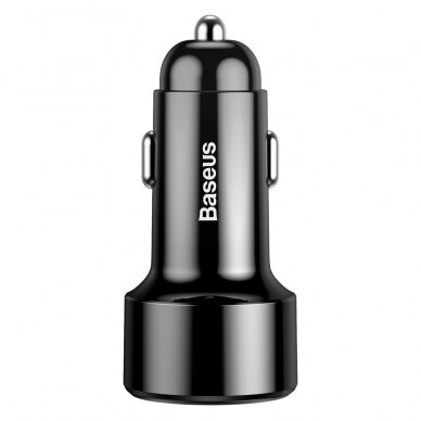Automobilinis įkroviklis Baseus Magic Series Dual Qc Car Charger With Digital Display 2X Usb Qc3.0 45W 6A Juodas 2 Automobilinis įkroviklis Baseus Magic Series Dual Qc Car Charger With Digital Display 2X Usb Qc3.0 45W 6A Juodas 2