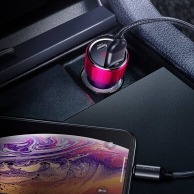 Automobilinis įkroviklis Baseus Magic Series Dual Qc Car Charger With Digital Display 2X Usb Qc3.0 45W 6A Juodas 9 Automobilinis įkroviklis Baseus Magic Series Dual Qc Car Charger With Digital Display 2X Usb Qc3.0 45W 6A Juodas 9